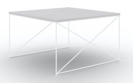 Klubska miza Nelia - bela/beton