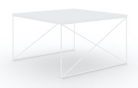 Klubska miza Nelia - bela/bela mat