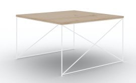 Klubska miza Nelia - bela/artisan