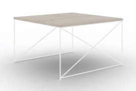 Klubska miza Nelia - bela/sonoma