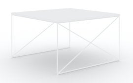 Klubska miza Nelia - bela/bela sijaj