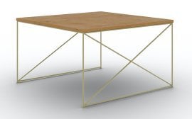 Klubska miza Nelia - zlata/hrast lancelot