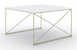 Klubska miza Nelia - zlata/bela sijaj