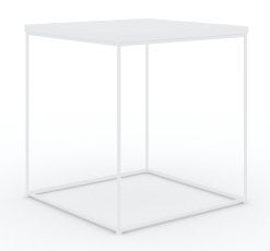 Klubska miza Adina - bela/bela mat