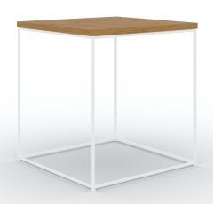 Klubska miza Adina - bela/hrast lancelot