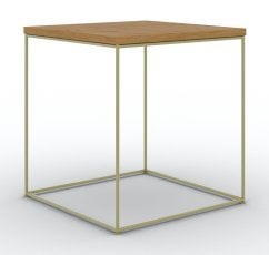 Klubska miza Adina - zlata/hrast lancelot