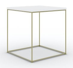 Klubska miza Adina - zlata/bela sijaj