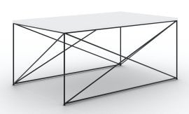 Klubska miza Dante - črna/bela sijaj