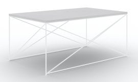 Klubska miza Dante - bela/beton