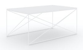 Klubska miza Dante - bela/bela mat