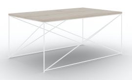 Klubska miza Dante - bela/sonoma