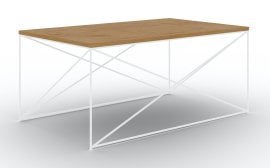 Klubska miza Dante - bela/hrast lancelot