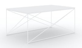 Klubska miza Dante - bela/bela sijaj