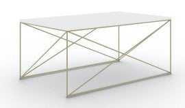 Klubska miza Dante - zlata/bela mat