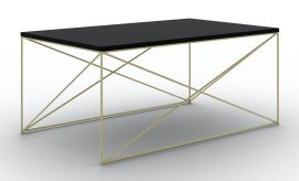 Klubska miza Dante - zlata/črna