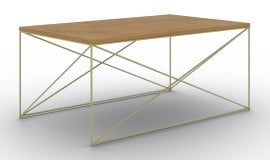 Klubska miza Dante - zlata/hrast lancelot