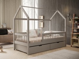 Otroška postelja Galicja - 90x200 cm - siva