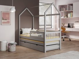 Otroška postelja Artes z dodatnim ležiščem - 90x200 cm - siva