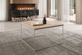 Klubska miza Roni - bela/sonoma