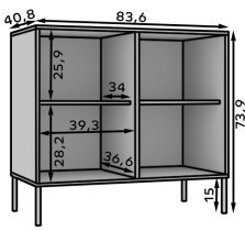 ADRK - Komoda Tili 2D - črna
