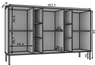 ADRK - Komoda Tili 3D6P - črna