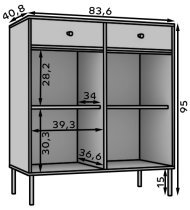 ADRK - Komoda Tili 2D2S - evkaliptus