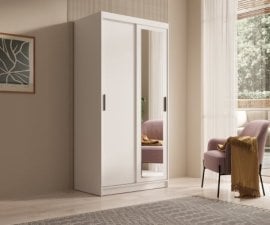 Garderobna omara Hailey - 100 cm - bela