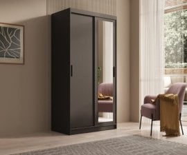 Garderobna omara Hailey - 100 cm - črna