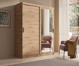 Garderobna omara Hailey - 160 cm - artisan hrast