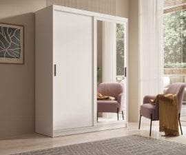 Garderobna omara Hailey - 160 cm - bela