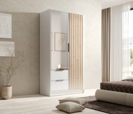 Garderobna omara Neri - 100 cm - bela