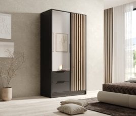 Garderobna omara Neri - 100 cm - črna