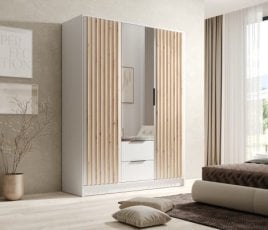 Garderobna omara Neri - 150 cm - bela