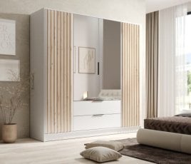 Garderobna omara Neri - 200 cm - bela