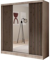 ADRK - Garderobna omara Ida - 200 cm - sonoma hrast/črna