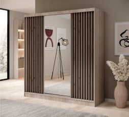 Garderobna omara Ida - 200 cm - sonoma hrast/črna