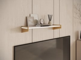 Polica Ivi - zlata/bela mat