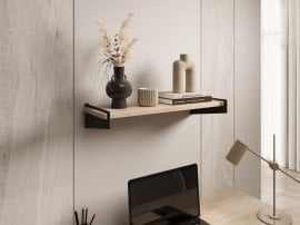 Polica Ovo - črna/sonoma hrast