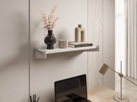 Polica Ovo - bela/beton