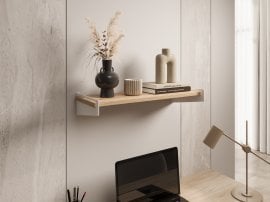 Polica Ovo - bela/artisan hrast