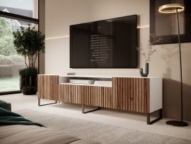 RTV komoda Miro stoječa - bela/katania