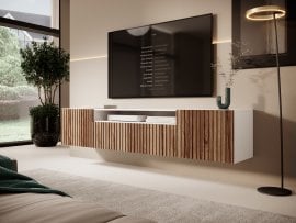 Stenska RTV komoda Miro - bela/katania