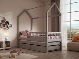 Otroška postelja Artes II z dodatnim ležiščem - 90x200 cm - siva
