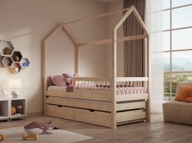 Otroška postelja Artes II z dodatnim ležiščem - 90x200 cm - bor