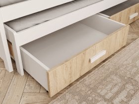 ADRK - Otroška postelja z dodatnim ležiščem Jaspis - 80x180 cm - bela/sonoma hrast