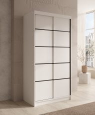 Garderobna omara z drsnimi vrati Verto - 100 cm - bela