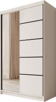 ADRK - Garderobna omara z drsnimi vrati Castello - 120 cm - bela