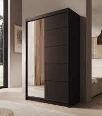 Garderobna omara z drsnimi vrati Castello - 120 cm - črna