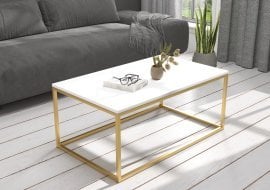 Klubska miza Narisa - bela/zlata