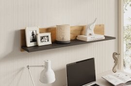 Polica Ravi - hrast craft/črna